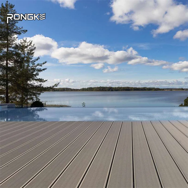 Rongke Good Price Skin-friendly Anti-rot Round Hole WPC Composite Hollow Decking Outdoor Garden Terrace Park Flooring