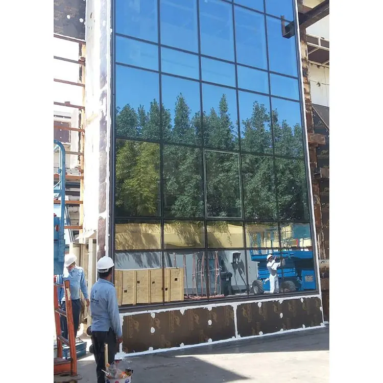 Commercial building facade solutions frameless glazing aluminum curtain wall manufacturers