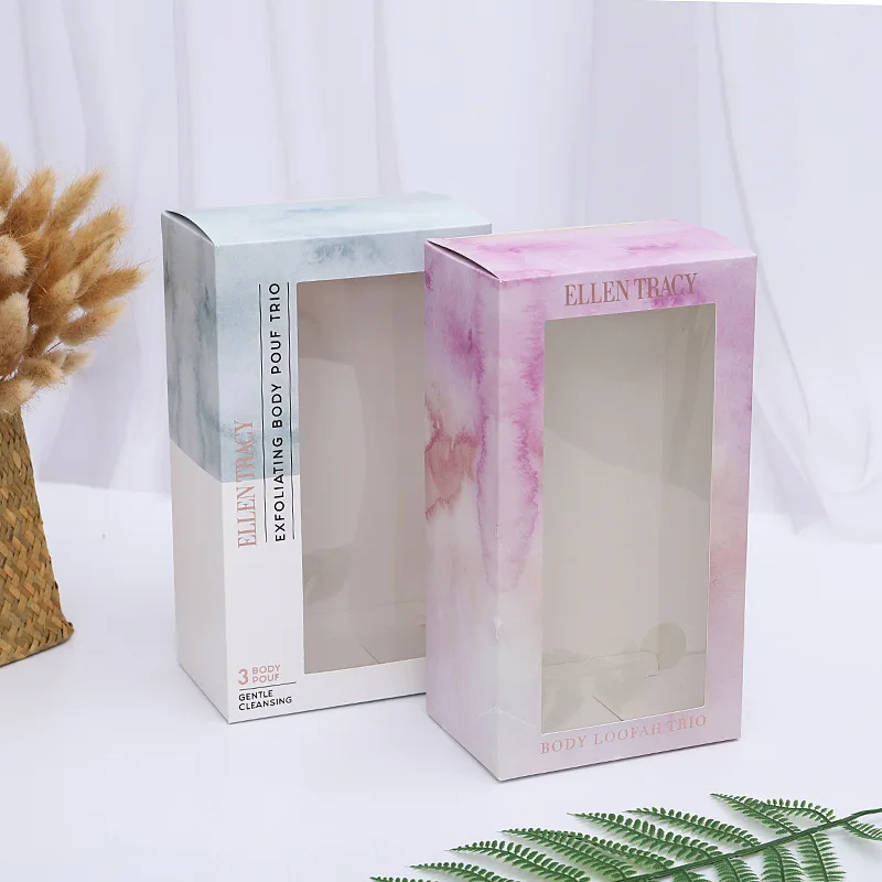 Custom kraft paper packaging window box with pvc clear window in Guangzhou Color Coated Paper Foldable Paper Box