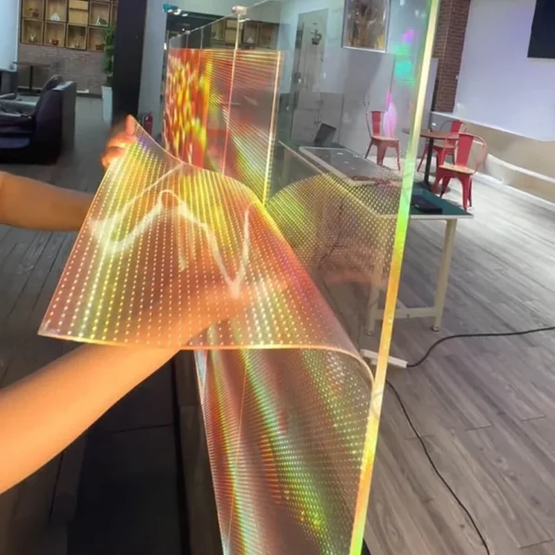 P5 P6 P8 P10 Pantalla Flexible Transparente Led HD Transparent Self Adhesive Led Film Screen For Creative Advertising Display