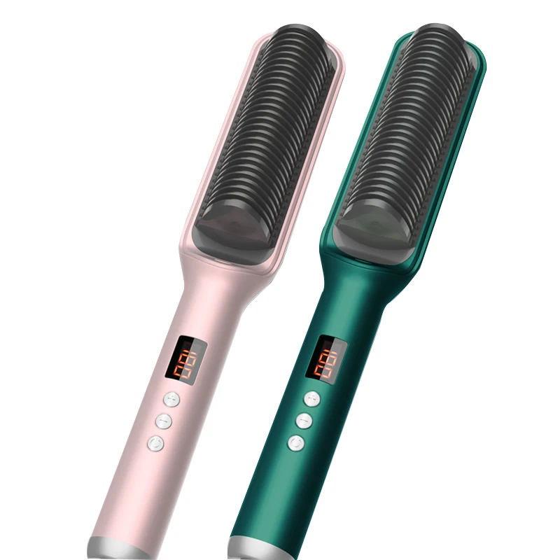 
Profissional Hot Combs Anti-scalding Hair Straightener Brush Ceramic Hair Curler Heated Electric Smart Brush Hair Straightener 