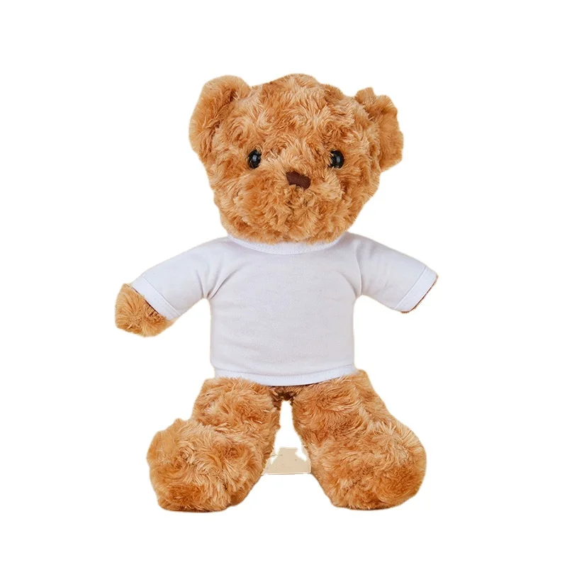 Gifts Custom Logo Sublimation Blanks Plush Bear T-shirt Sublimation Stuffed toy cloth(no bear toy)