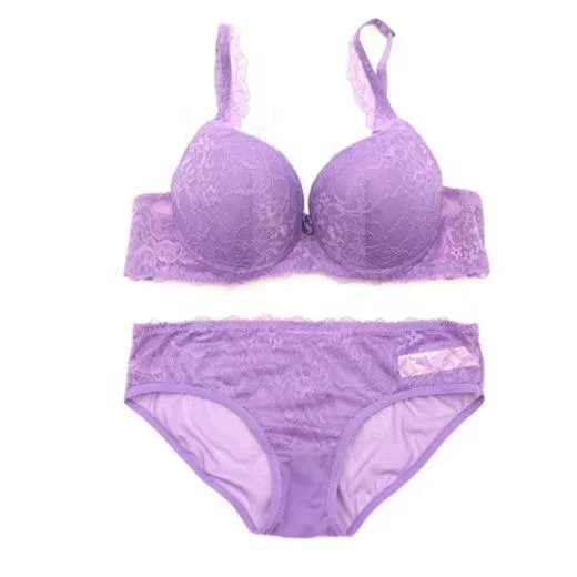 sexy hot purple soild color penti and bra underwear