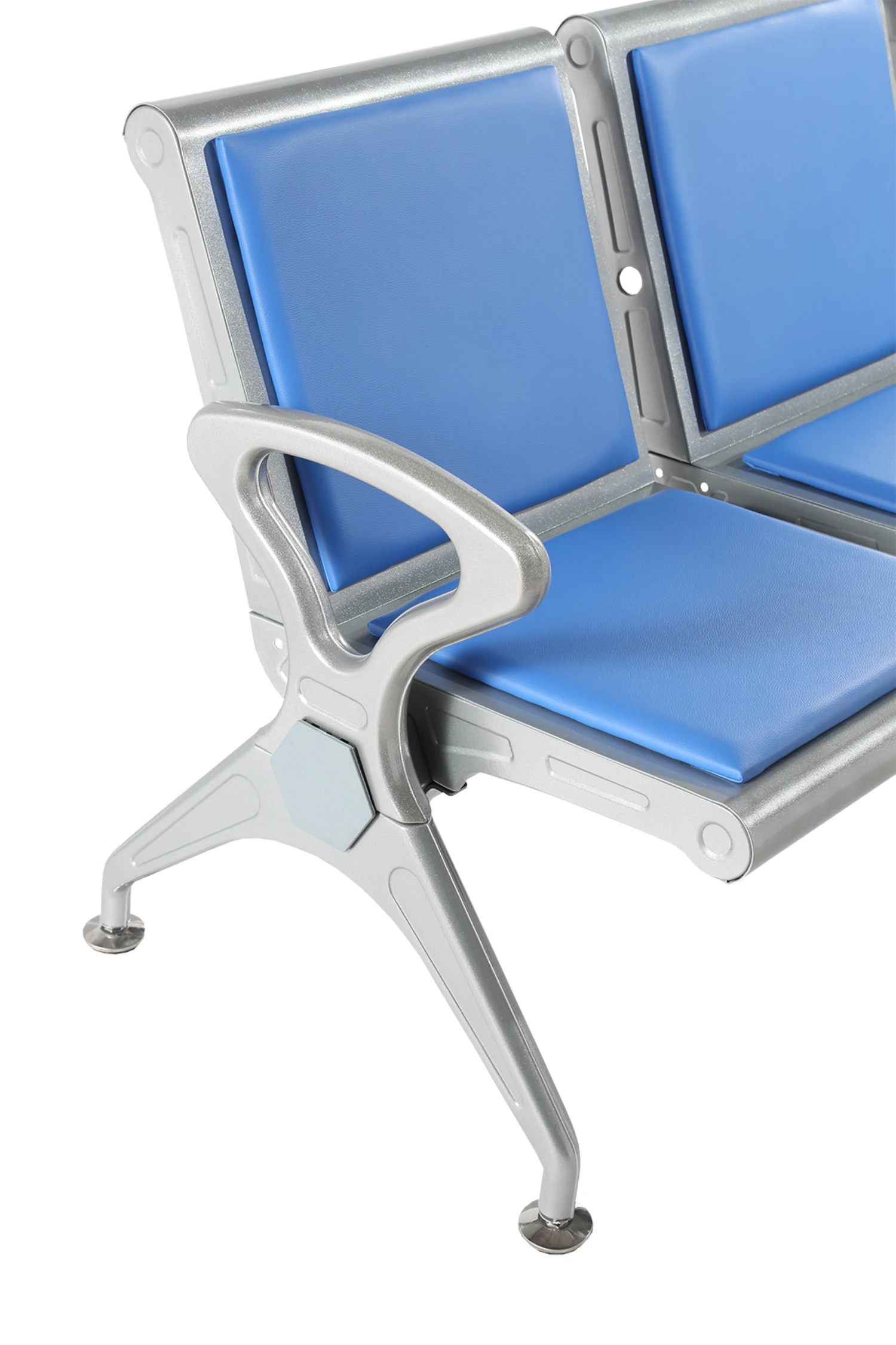 Modern commercial office furniture PU 3-5 seats long bench airport hospital chair