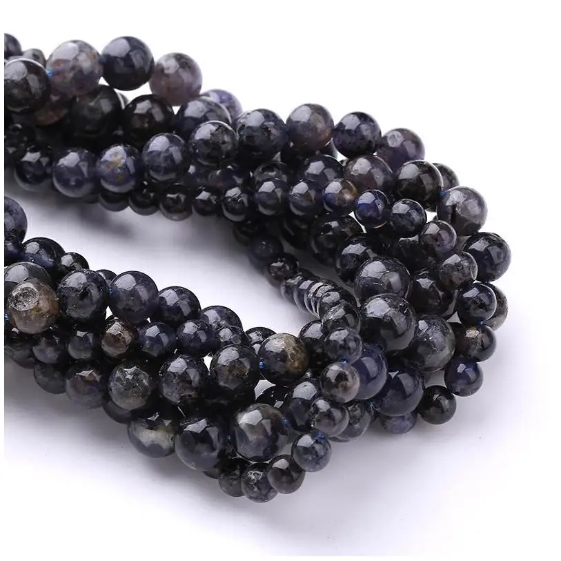 Loose beads natural lapis lazuli round beads semi-finished handmade beaded earrings pendant jewelry accessories in stock