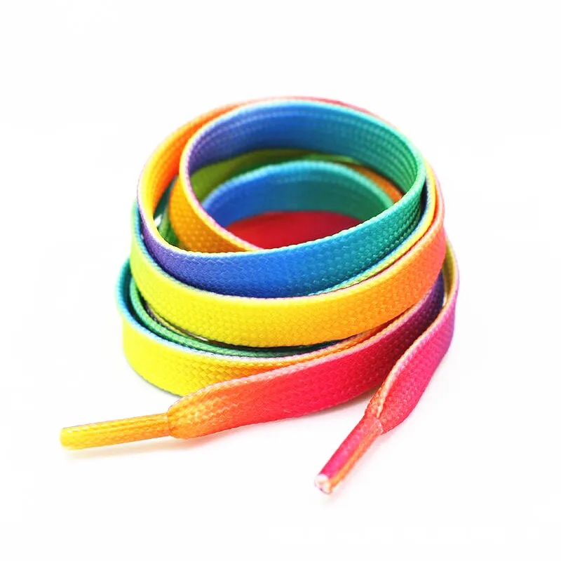 Шнурки для обуви Yrunfeety с принтом и логотипом на заказ радужные шнурки плоские цветные кроссовок