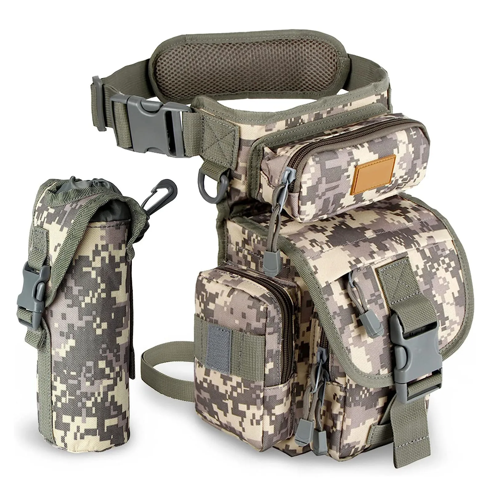Tactical Men Metal Detecting Outdoor Bike Cycling Hiking Thigh Bag With Water Bottle Pouch Drop Cross Over Leg Bag