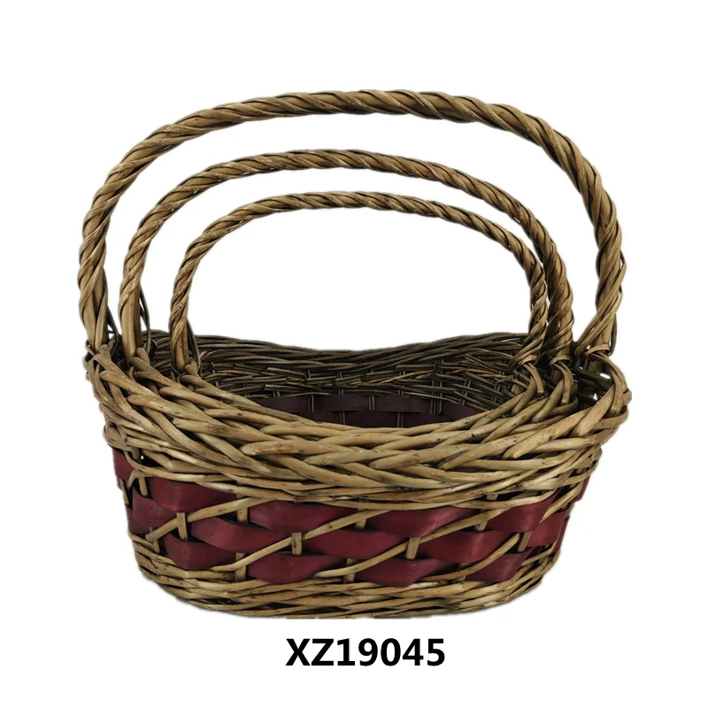100% Handmade Wicker Weaving Factory Sale Cutomizable Size Color Picnic Basket Wicker
