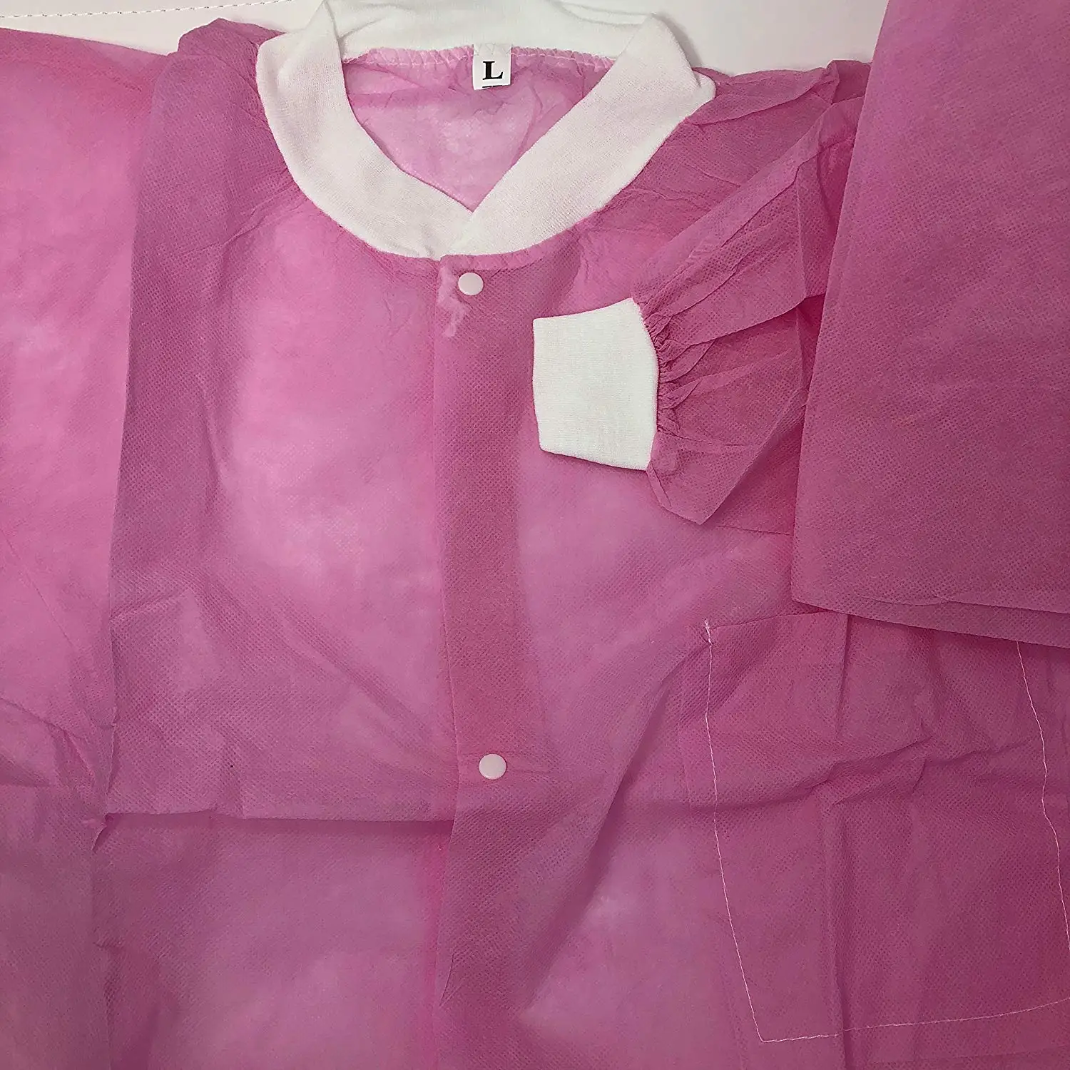 Breathable Disposable Dental Lab Coat Pink SMS SMS 40G For Women