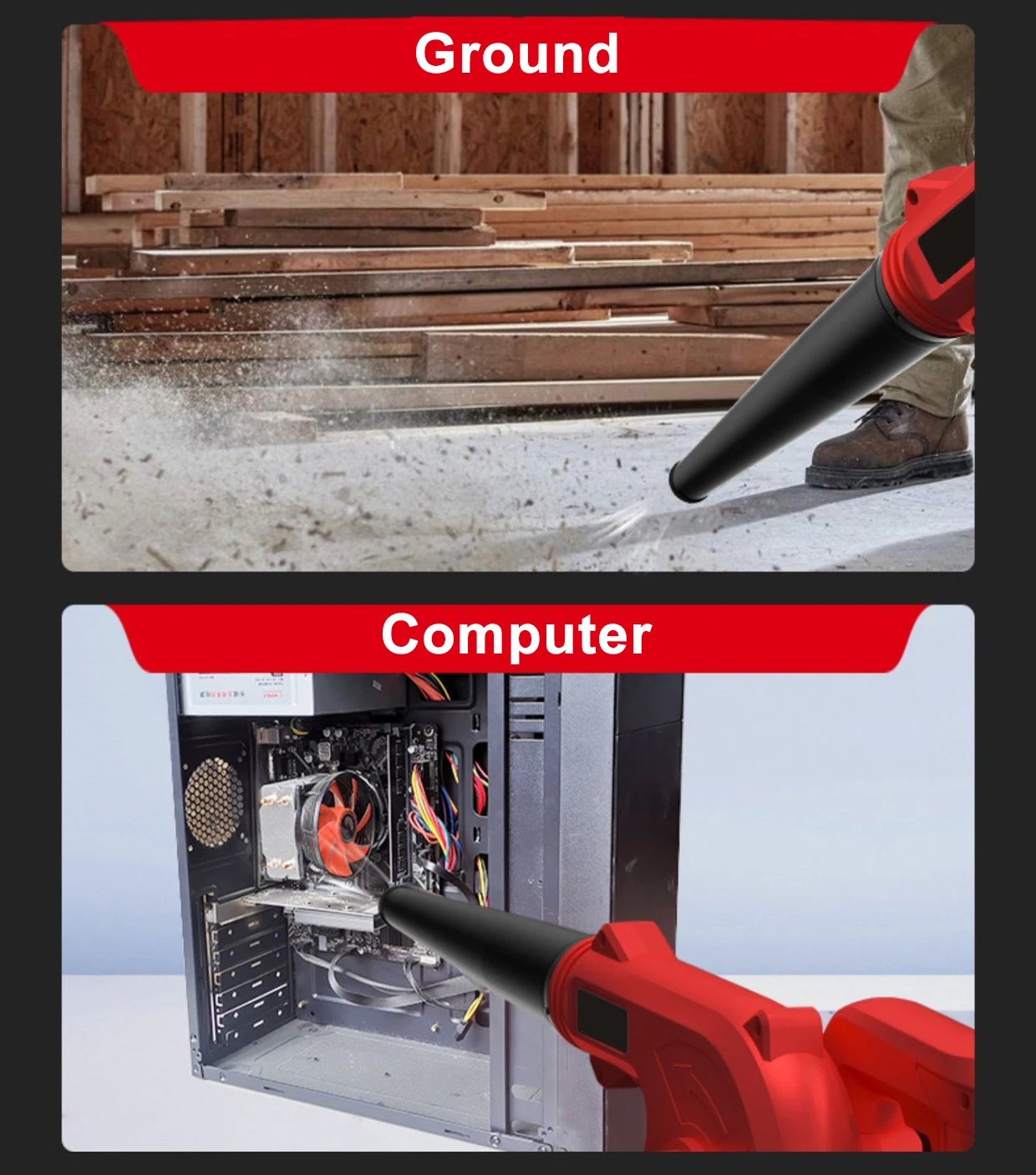 Cordless 20V Lithium Battery Powered Industrial & DIY Grade Terahertz Machine Blower Hot Air Vacuum Cleaner Dust Electric Blower