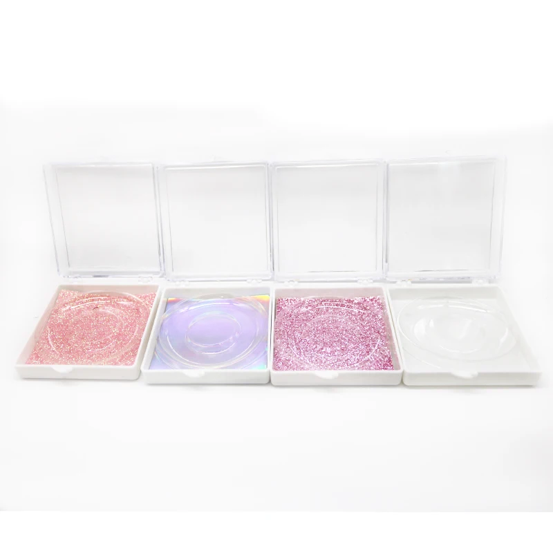 10pcs Wholesale Square False Eyelash Packaging Box Custom Your Logo Fake 3d Mink Eyelashes Boxes Faux Cils Lash Strip Case Empty