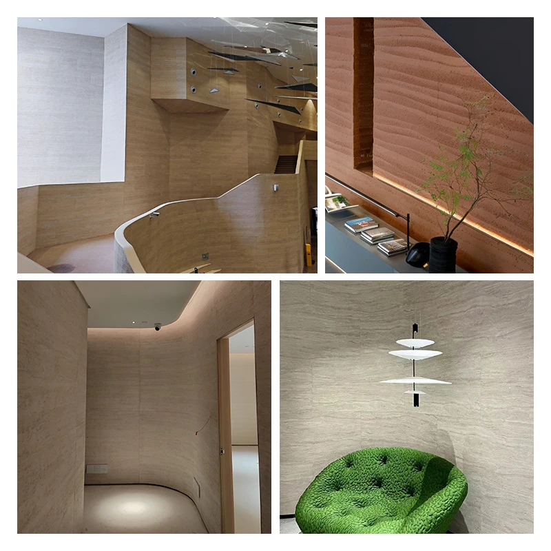 MCM Soft Porcelain Panel Soft stone Ceramic Tile Flexible Clay Panel 3D Travertine Stone exterior wall cladding