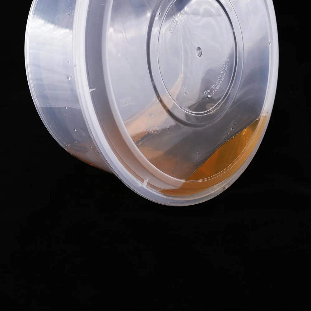 super large transparent round lunch box plastic disposable with lid plastic disposable lunch box for fast food fruit soup