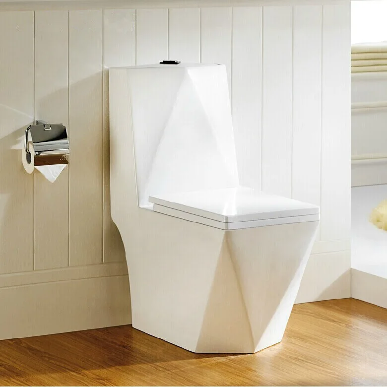 Factory direct wholesale toilet household toilet clean glazed super swirl siphon color diamond integrated toilet