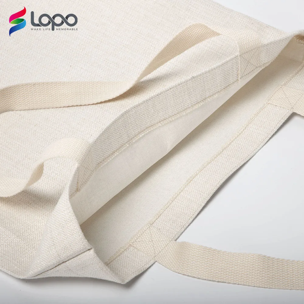 High quality sublimation textile linen tote bag blanks for wholesale