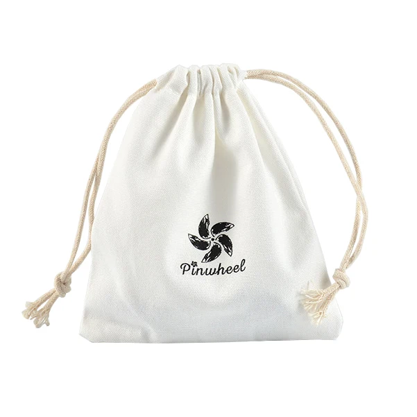 
Small pouch string canvas tote bag custom logo organic eco cotton drawstring bag 