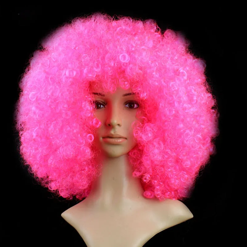 High Fibre Synthetic Wigs Color Short Red Pink Wig Curly Brown Hair Wigs For Party
