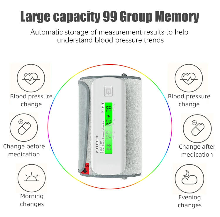 COCET CS80B Portable Eletronic Digital Sphygmomanometer Wireless Bluetooth Blood Pressure Monitor For Upper Arm