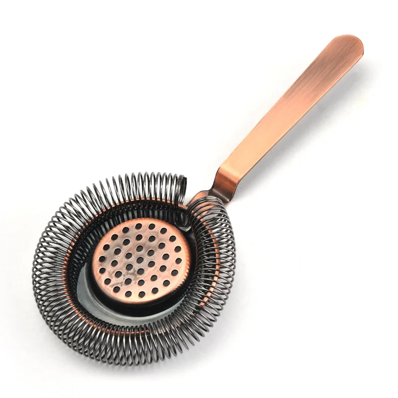 Wholesale stainless steel 304 wine cocktail filter bar tool Ice Filter Bar Tool Deluxe hawthorn strainer