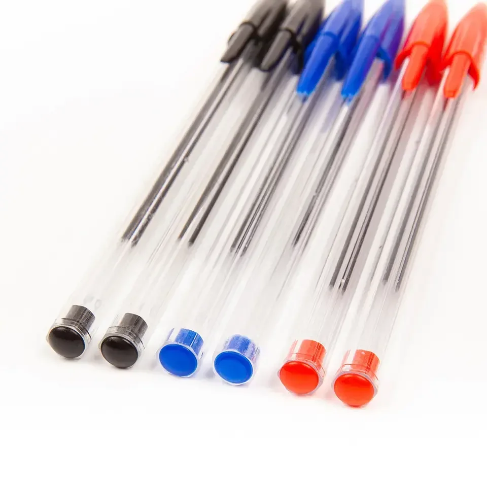 Wholesale 1.0mm  ballpoint pen  easy to write plastic pen student stationery for school 3 colors