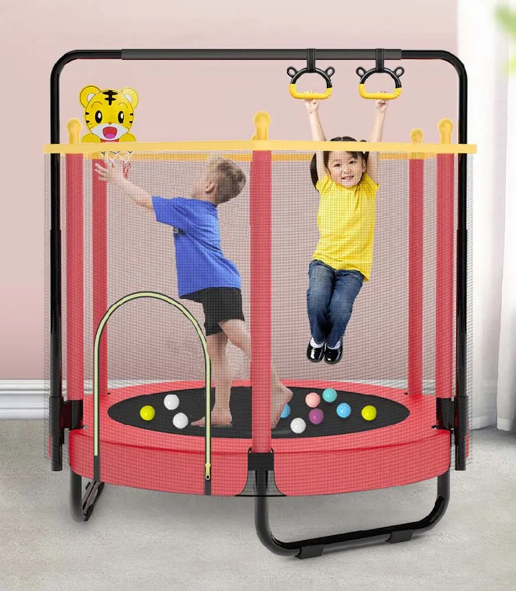 Fast Delivery Competitive Price Children Solid Color Trampoline Jumping Bed Children Trampoline With Net