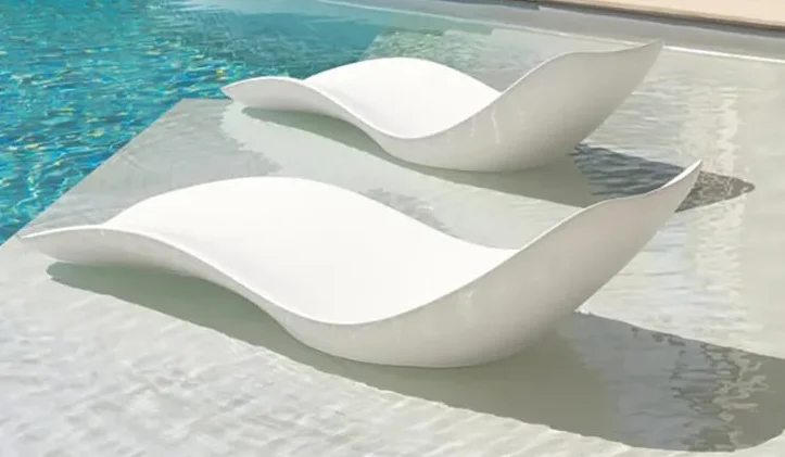 Refined CF117 Leisure White Plastic Outdoor Pool Sunbed Hotel Suitable Sun Daybed Lounger Chaise Beach Lounge Chair