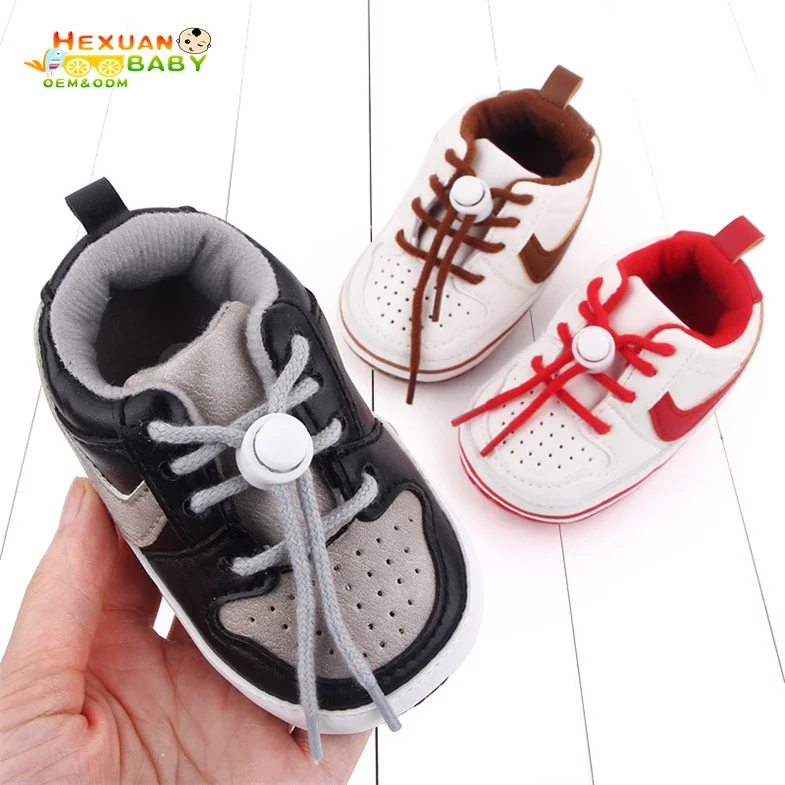 Wholesale Baby Boy Canvas and Pu Leather Soft Shoes 6-18
