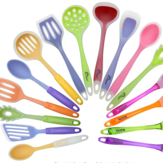 Набор кухонной посуды из силикагеля для готовки, антипригарная сковорода, специальная лопатка для риса, больше рыбалки, лопатка для жарки яиц