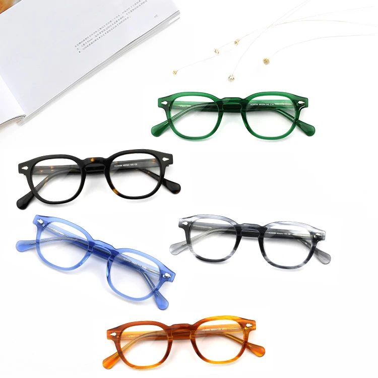 Custom Logo Optical Frame Manufacture Eyewear Black Frame Round Eyewear for Women with Glass Lenses