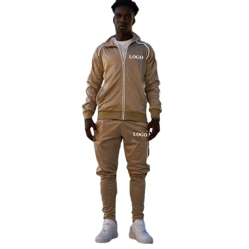Top Quality 3m Reflective Side Stripe Tracksuits Men Slim Fit Zipper Sweatsuits