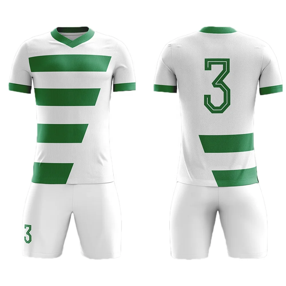 green white Custom Printing Adult Soccer Jersey Set Football Men Training Uniforms Set Foot Team Customized Jersey