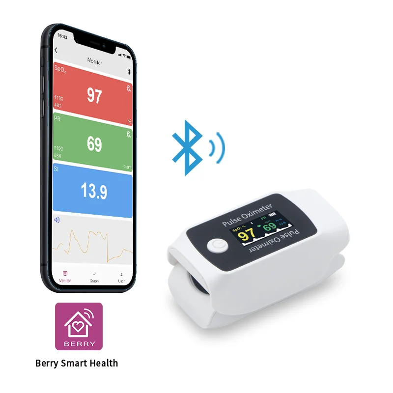 New Product Spo2 Blood Pressure Monitor Heart Rate Monitor Custom Logo Smart Fingertip Pulse Oximeter Ce BERRY Electricity 50g