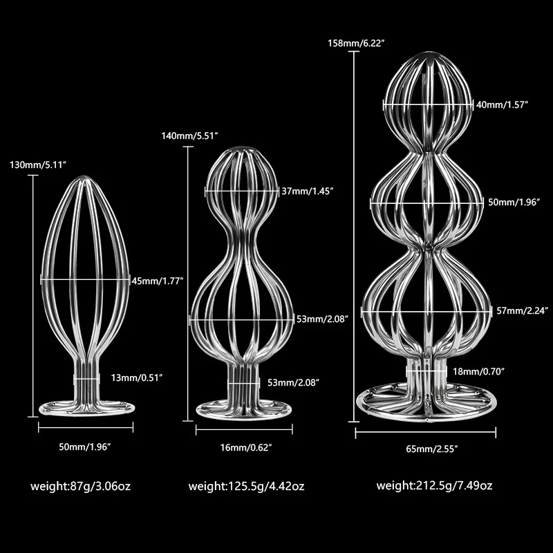 Stainless Steel Anal Sex Toy Anal Expanding Hollow Butt Plug
