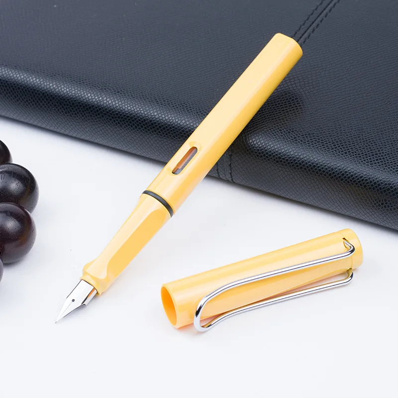  Wholesale Cheap Plastic Transparent Rainbow Fountain Pen with Ink