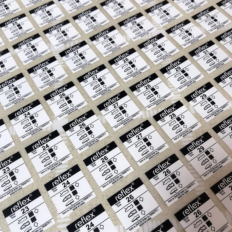 Garment tagless washing care label screen heat transfer printing for clothing