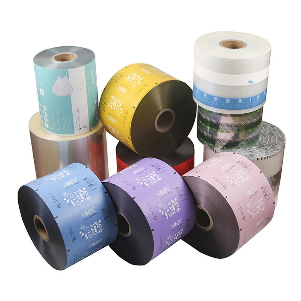 Laminated Plastic Roll Film, PE Packaging Mylar Roll Film Color Printed Sachet Film Roll Plastic Rollstock, Printed Roll Stock