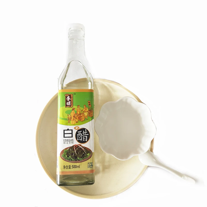 
Provide basis Wholesale Price Chinese Brands Rice Material 500ml Pure Natural White Vinegar Hot Pot Condiments healthy food 