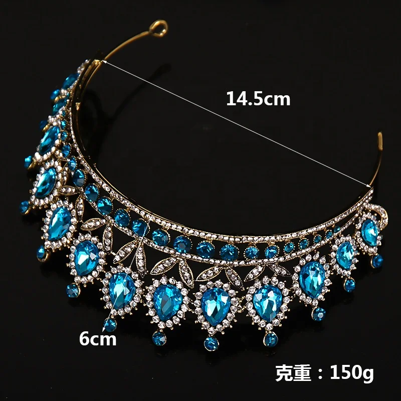 Wholesale of European and American Wedding Accessories Crown Crystal Hair Bands Hot Selling Wedding Bride Baroque Tiaras Crown