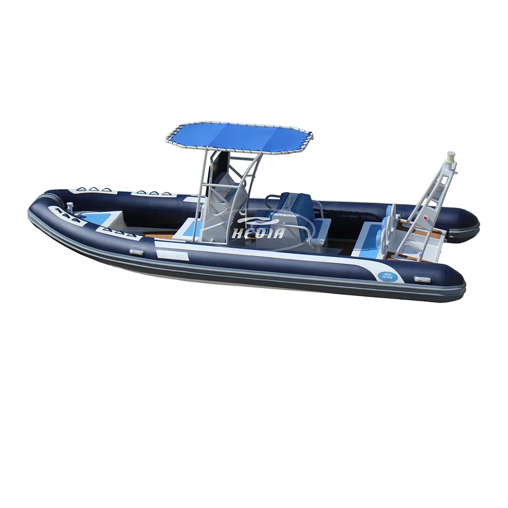 Outboard motor type 25 feet aluminum hull inflatable rib760 boat