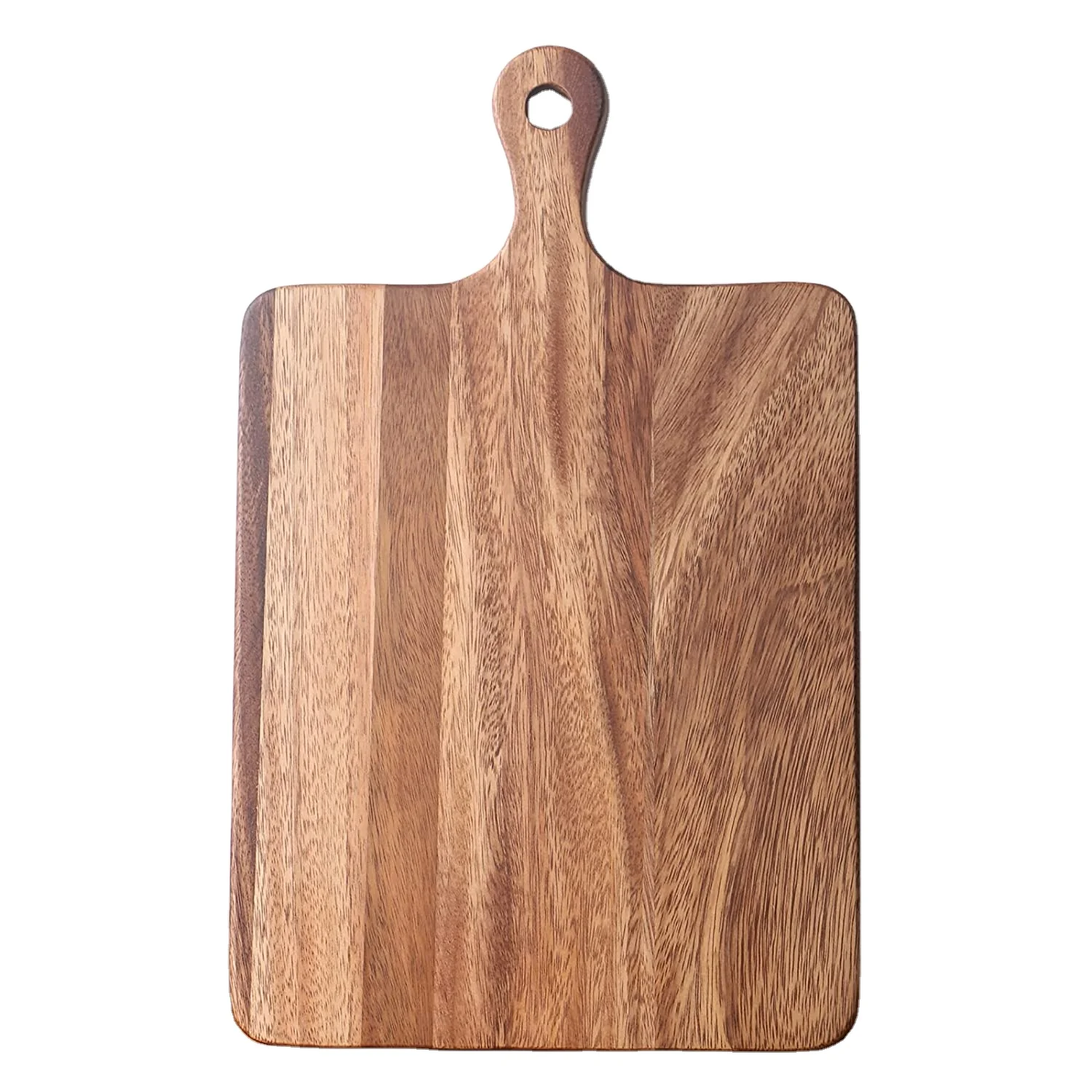 Muso Wood Acacia Cutting Board for Kitchen, Wooden Chopping Board with Handle to hang, Square Bread Pizza Cheese Board