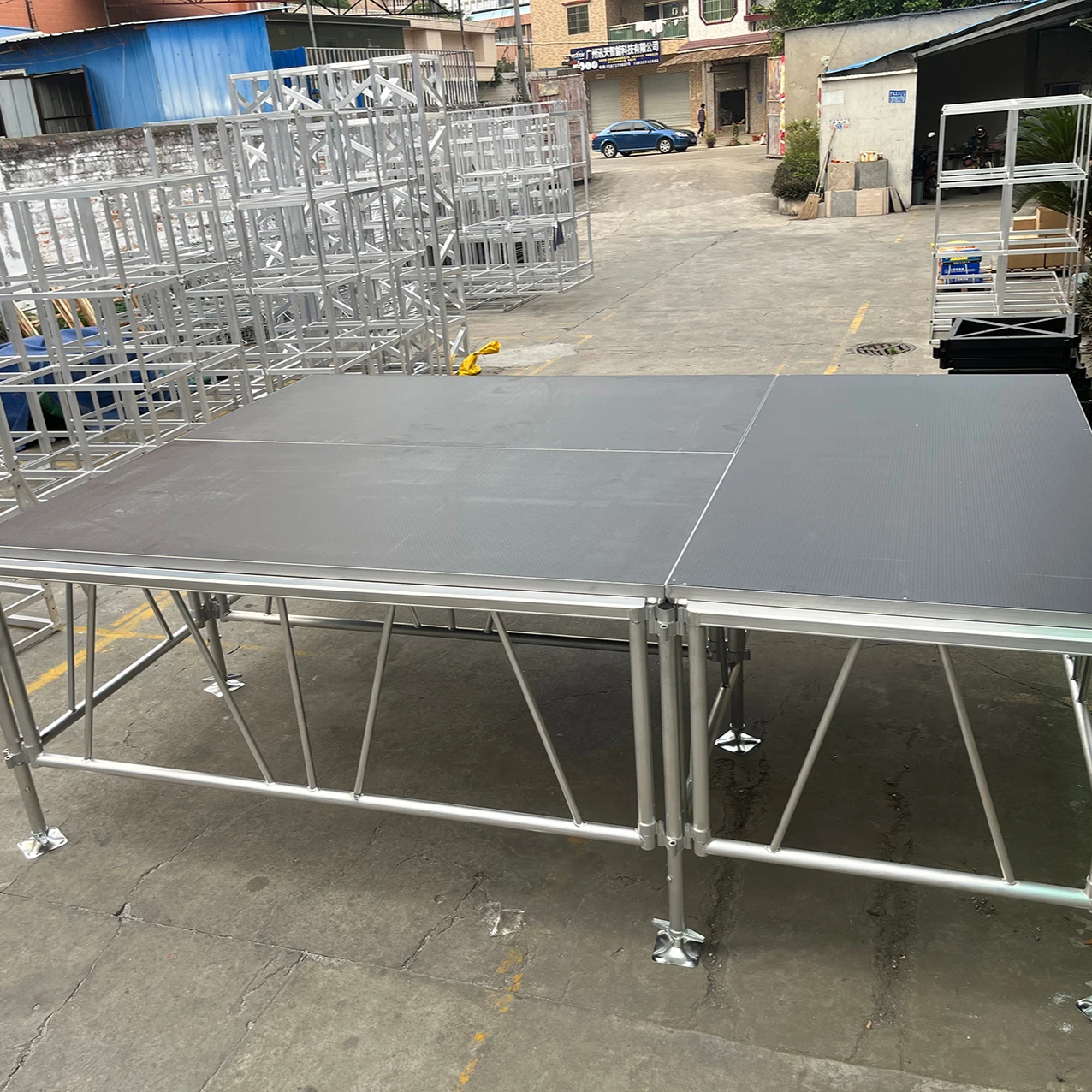 Adjustable Legs Portable 1.22m*1.22m Stage with Plywood Platform Display Equipment Stage Deck