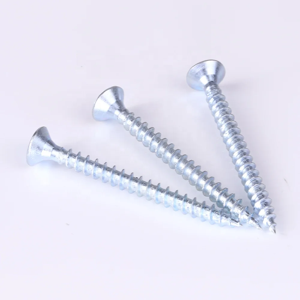 All Size Countersunk Galvanized  White Zinc Steel Chipboard Screw for Wood