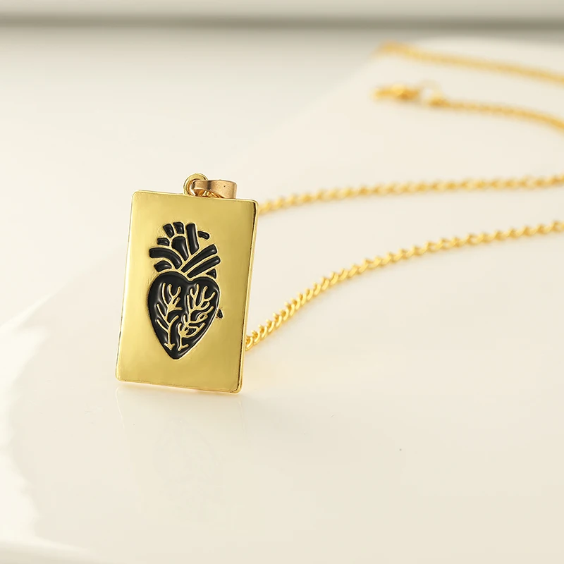 New fashion personality jewelry gold heart a pair of necklace couple alloy necklace manufacturers hot sales