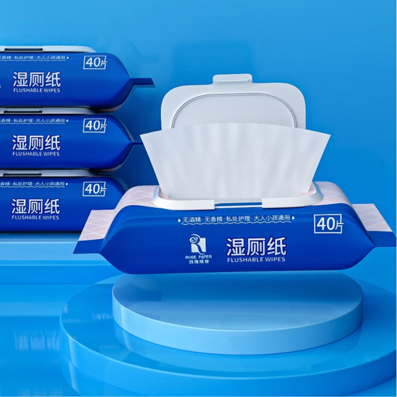 Flip-Top Packs Wet Toilet Wipes Flushable
