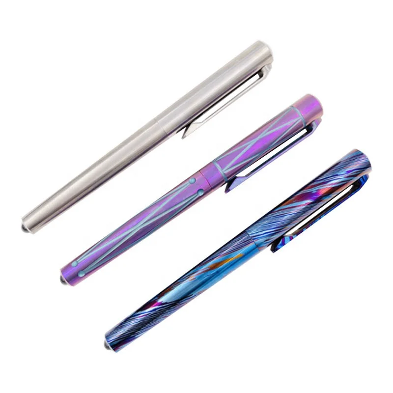 Titanium Fountain Pen Extra Fine Nib Classic Design with Converter and Metal Pen Box