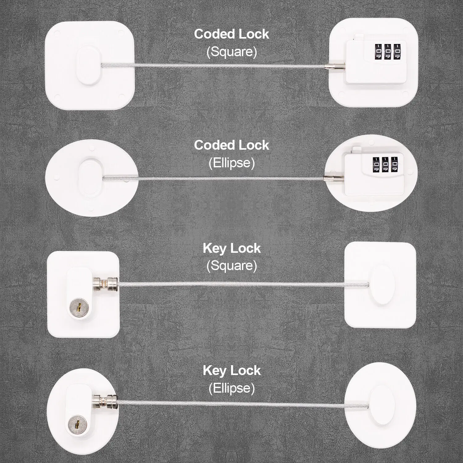 Baby Safety Accessory Cabinet Locks With Metal Key or Coded Lock Digital Password Refrigerator Lock for Sliding Closet Drawers
