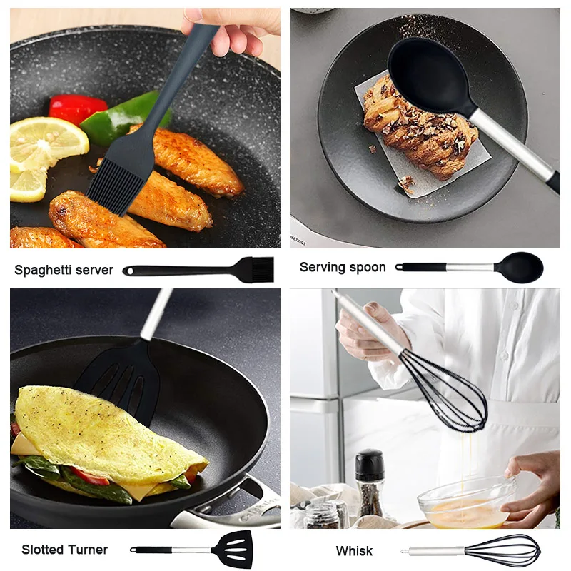 Wholesale15 Pcs Kitchen Utensil Set Cooking Accessories Cocina Utensils Kitchen Set Cooking With Stainless Steel Handle