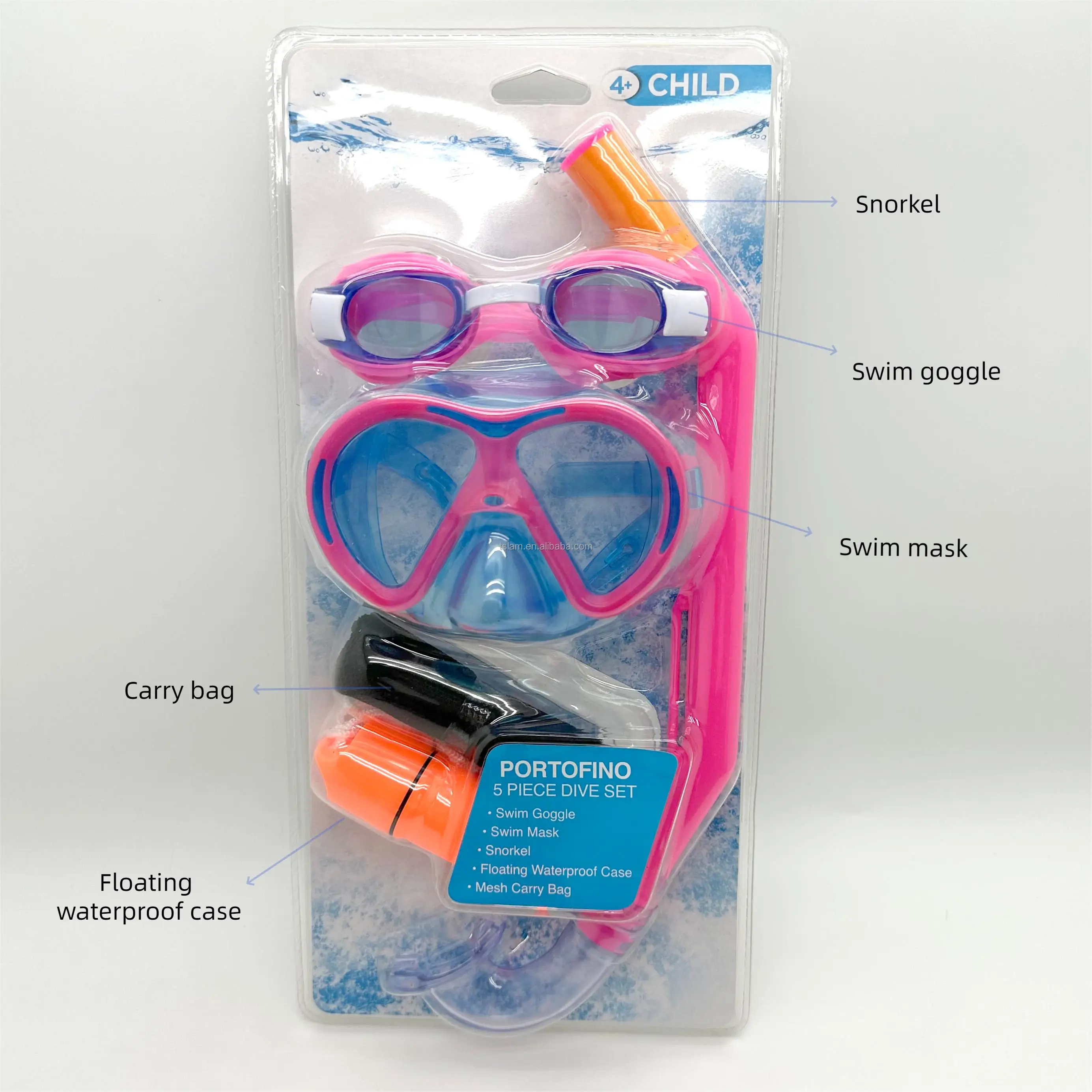 Underwater Snorkeling Full Face Children Swimming Mask Set Scuba Diving Respirator Masks