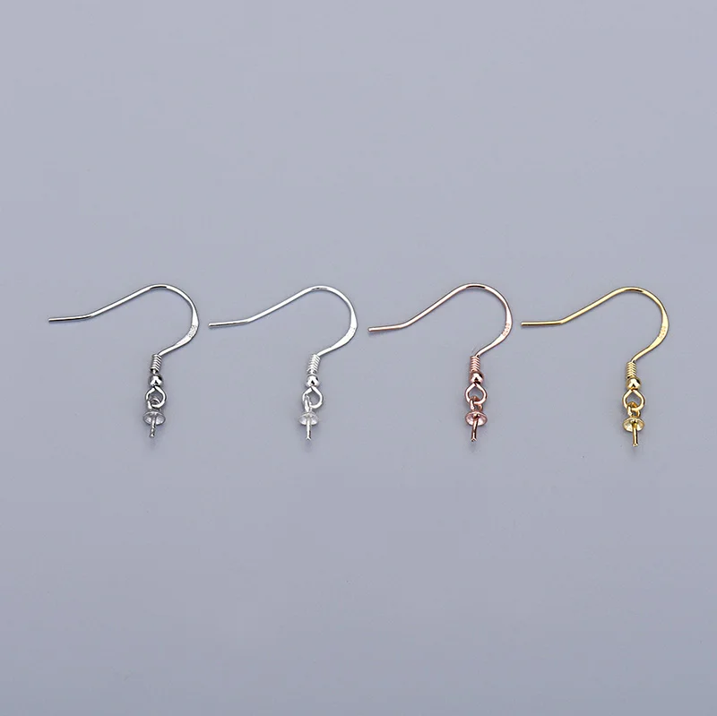 Wholesale Hook Wire Earrings Jewelry Findings DIY Sterling Silver 925 Earing Hooks For Jewellery Making Supplies