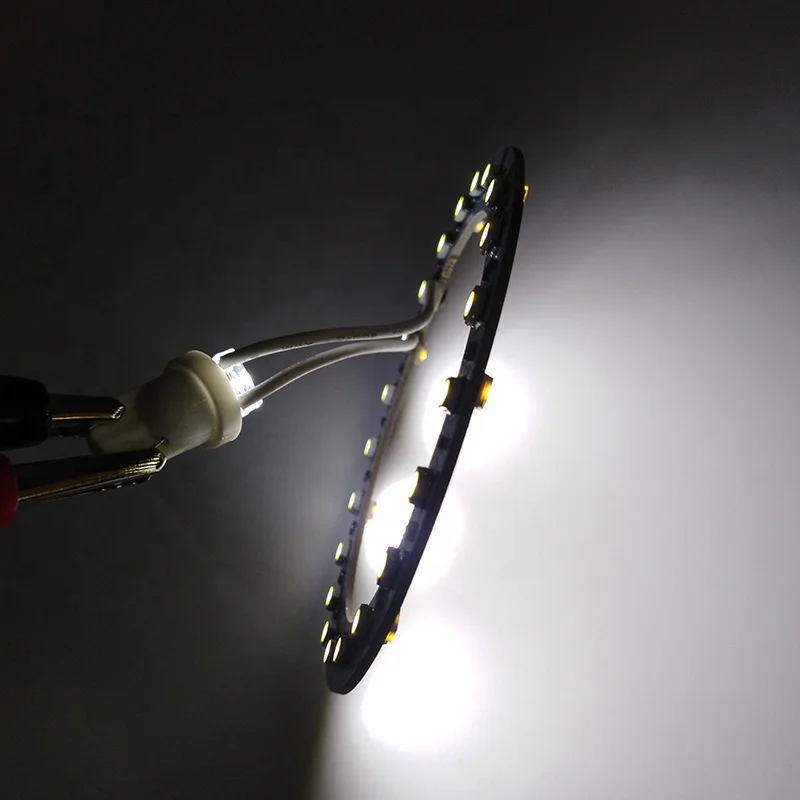 autodragons Print Logo/letter 194 #555 T10 Double Side 29 Leds White& White Color Pop Bumper Led Ring